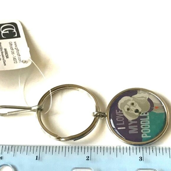 I LOVE MY POODLE Keychain Purse Charm Handbag Dog Rescue Mom Zipper Pull - Picture 5 of 5